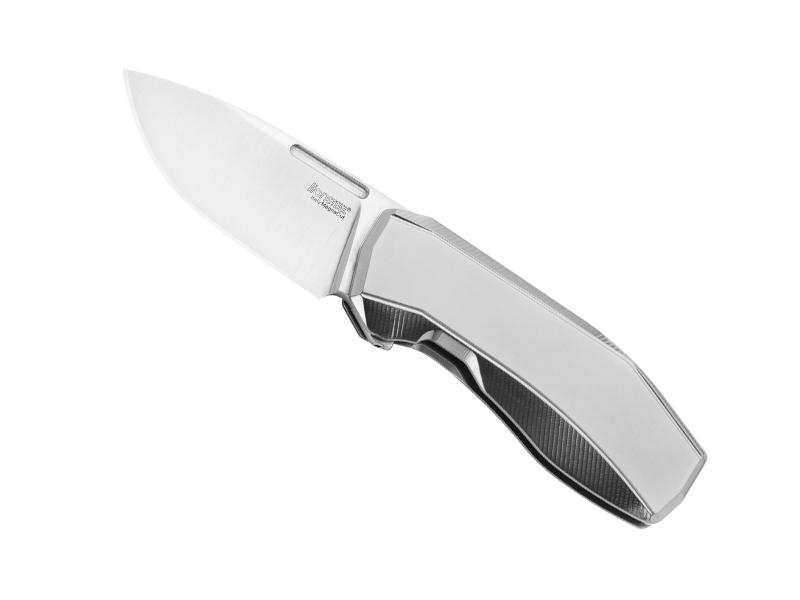 Couteau Lionsteel N. One - manche 9,5 cm titanium gris