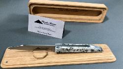 Couteau par Charles Canon manche en Granit du Mont Blanc "Le Terril"