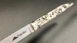 Couteau par Charles Canon manche en Granit du Mont Blanc "Le Terril"