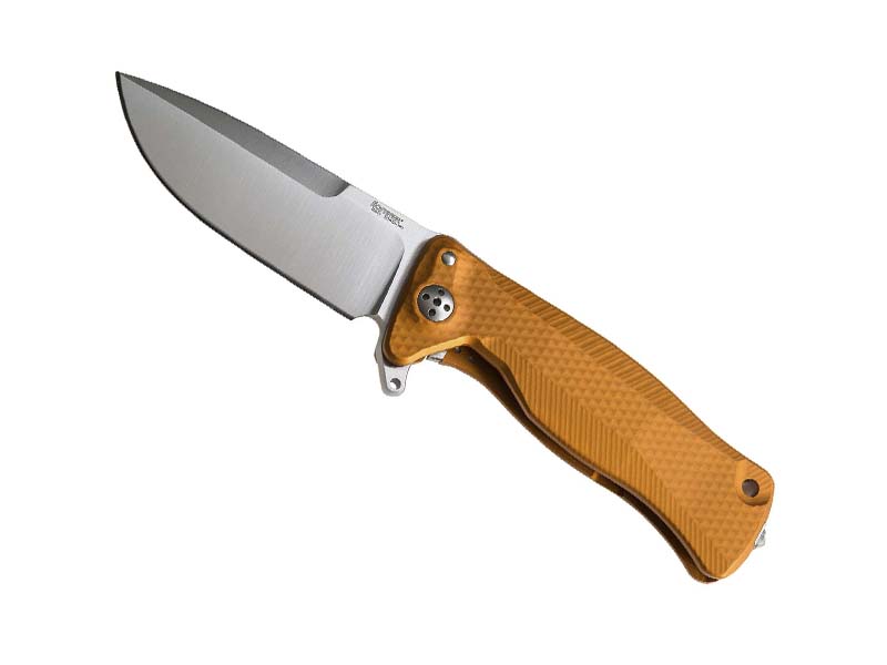 Couteau pliant Lionsteel SR11 -  manche monobloc SOLID® 12 cm aluminium orange