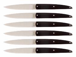 Coffret 6 couteaux de table G. David Arbalète - manche ébène 23 cm
