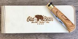 Couteau Damas Old Bear taille M - manche 11 cm olivier